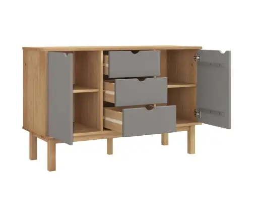 Kumode Otta, Brūna Un Pelēka, 113,5X43X73 Cm, Priedes Masīvkoks Vidaxl