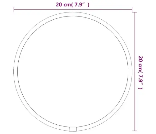 Seinapeegel, Must, Ø 20 cm Ümmargune