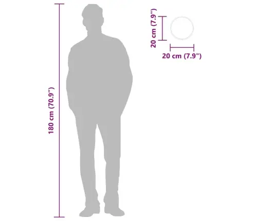 Seinapeegel, Must, Ø 20 cm Ümmargune