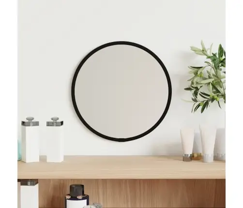 Seinapeegel, Must, Ø 20 cm Ümmargune