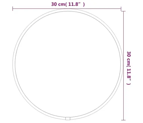 Sienas Spogulis, Melns, Ø 30 Cm, Apaļš Vidaxl