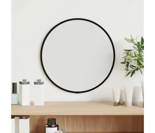 Sienas Spogulis, Melns, Ø 30 Cm, Apaļš Vidaxl