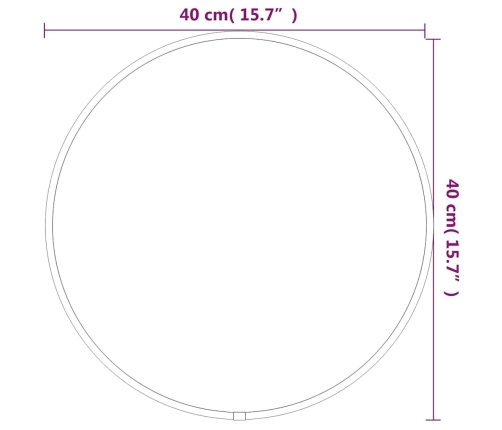 Sienas Spogulis, Melns, Ø 40 Cm, Apaļš Vidaxl
