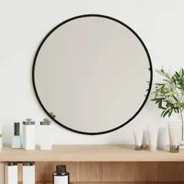 Sienas Spogulis, Melns, Ø 40 Cm, Apaļš Vidaxl