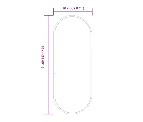 Sienas Spogulis, Zelta Krāsā, 50X20 Cm, Ovāls Vidaxl