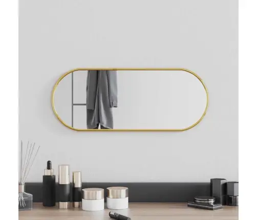 Sienas Spogulis, Zelta Krāsā, 50X20 Cm, Ovāls Vidaxl