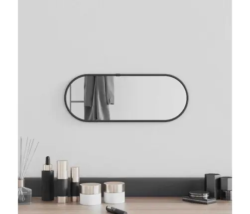 Seinapeegel, Must, 40 X 15 cm Ovaalne