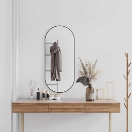 Sienas Spogulis, Melns, 100X45 Cm, Ovāls Vidaxl