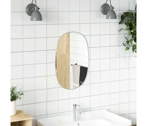 Sieninis Veidrodis, Sidabrinės Spalvos, 50X35Cm