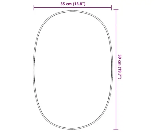 Sieninis Veidrodis, Sidabrinės Spalvos, 50X35Cm