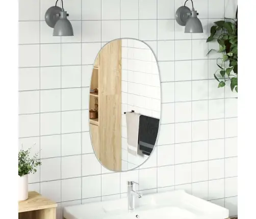 Sienas Spogulis, Sudraba Krāsā, 70X45 Cm Vidaxl