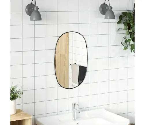 Sienas Spogulis, Melns, 50X35 Cm Vidaxl Sienas Spogulis, Melns, 50X35 Cm Vidaxl