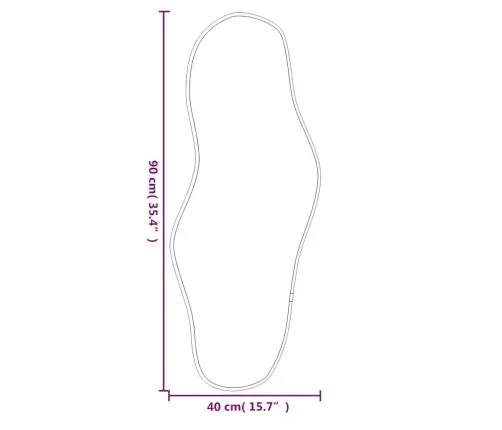 Seinapeegel, Must, 90X40 Cm