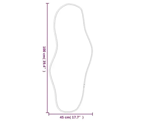 Sienas Spogulis, Melns, 100X45 Cm Vidaxl