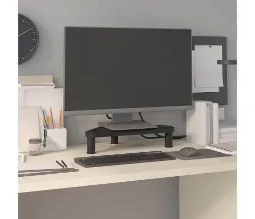 Stūra Monitora Paliktnis, Melns, 49X28X10,5 Cm Vidaxl