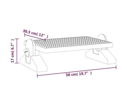 Kāju Balsts, Melns, 50X30,5X17 Cm Vidaxl