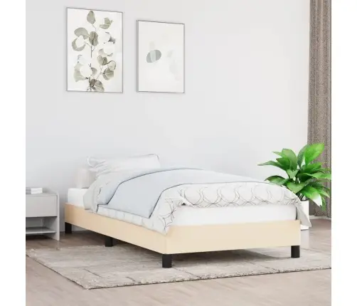 Lovos Rėmas Be Čiužinio, Kreminis, 90X190 cm Audinys