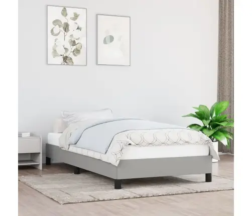 Gultas Rāmis Bez Matrača, Gaiši Pelēks, 100X200 Cm, Audums Vidaxl