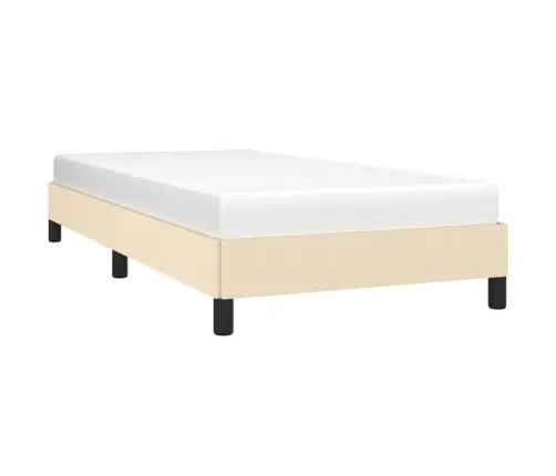 Gultas Rāmis Bez Matrača, Krēmkrāsas, 100X200 Cm, Audums Vidaxl