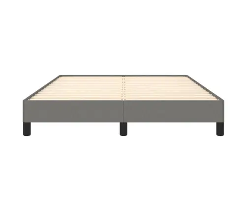 Gulta Bez Matrača, Tumši Pelēks, 140X200 Cm, Audums Vidaxl