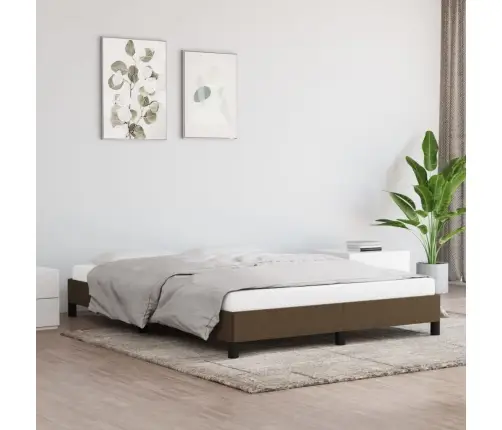 Gulta Bez Matrača, Tumši Brūns, 140X200 Cm, Audums Vidaxl