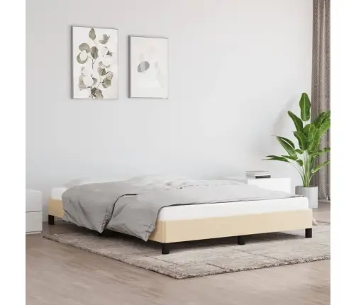 Gulta Bez Matrača, Krēmkrāsas, 140X200 Cm, Audums Vidaxl