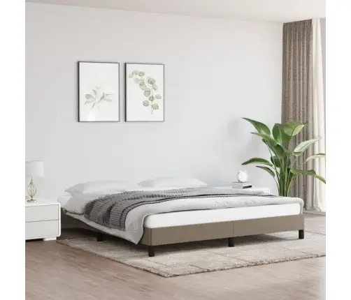 Gulta Bez Matrača, Pelēkbrūns, 160X200 Cm, Audums Vidaxl