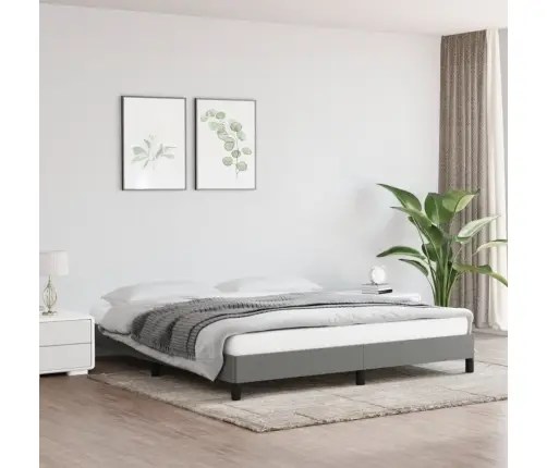 Gulta Bez Matrača, Tumši Pelēks, 180X200 Cm, Audums Vidaxl