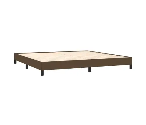 Gulta Bez Matrača, Tumši Brūns, 200X200 Cm, Audums Vidaxl