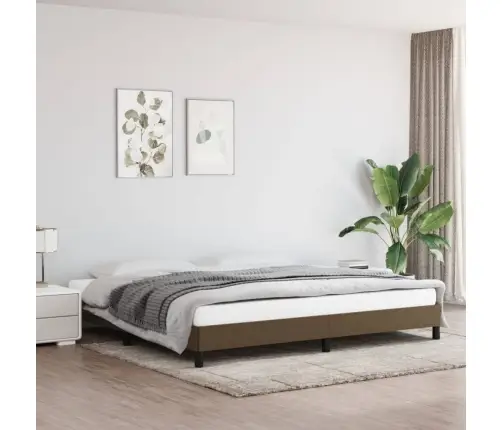 Gulta Bez Matrača, Tumši Brūns, 200X200 Cm, Audums Vidaxl