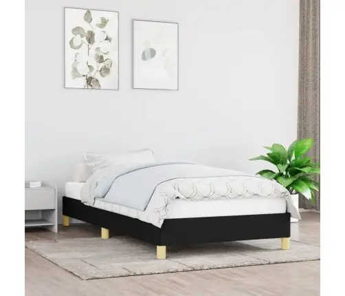 Gultas Rāmis Bez Matrača, Melns, 80X200Cm Audums Vidaxl