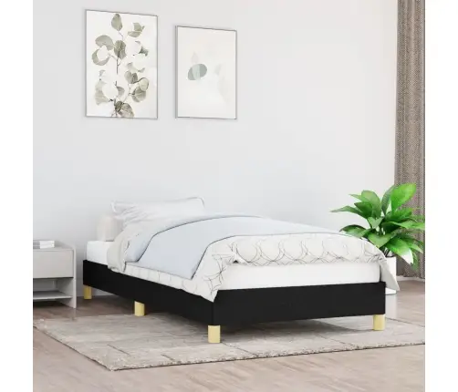 Gultas Rāmis Bez Matrača, Melns, 100X200 Cm, Audums Vidaxl