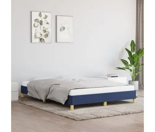 Gulta Bez Matrača, Zils, 140X190 Cm, Audums Vidaxl