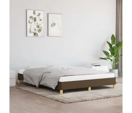 Gulta Bez Matrača, Tumši Brūns, 160X200 Cm, Audums Vidaxl