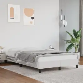 Gultas Rāmis, Balts, 120X200 Cm, Mākslīgā Āda Vidaxl Gultas Rāmis, Balts, 120X200 Cm, Mākslīgā Āda Vidaxl