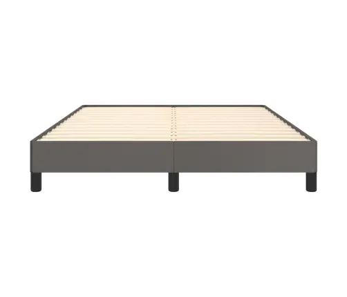 Gultas Rāmis, Pelēks, 140X190 Cm, Mākslīgā Āda Vidaxl