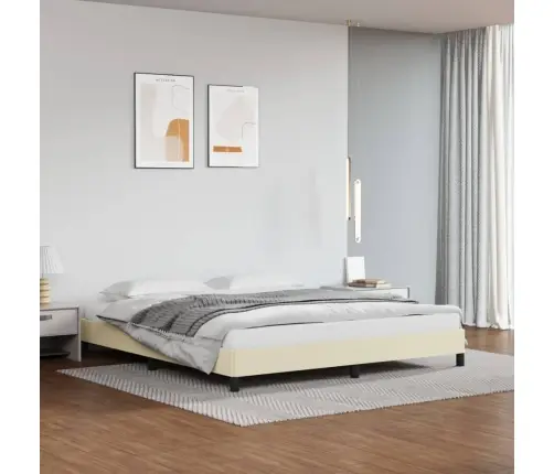 Gultas Rāmis, Krēmkrāsas, 160X200 Cm, Mākslīgā Āda Vidaxl