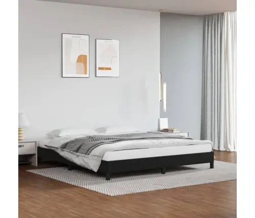Gultas Rāmis, Melns, 180X200 Cm, Mākslīgā Āda Vidaxl