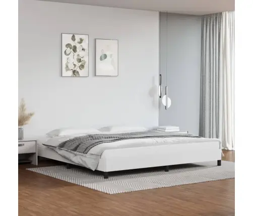 Voodiraam, Valge, 200X200 cm Kunstnahk