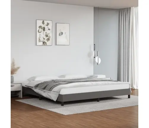 Gultas Rāmis, Pelēks, 200X200 Cm, Mākslīgā Āda Vidaxl