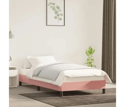 Voodiraam, Roosa, 80X200 cm Samet