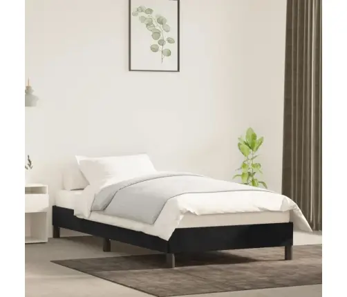 Gultas Rāmis, Melns, 90X200 Cm, Samts Vidaxl