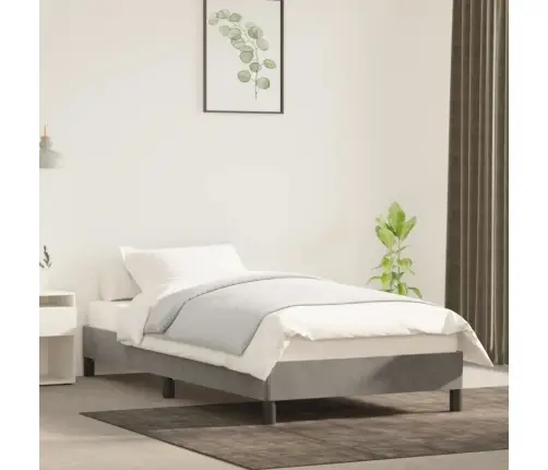 Voodiraam Ilma Madratsita, Helehall, 100X200 cm Samet