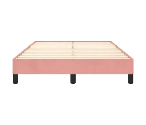 Voodiraam, Roosa, 120 X 200 cm Samet