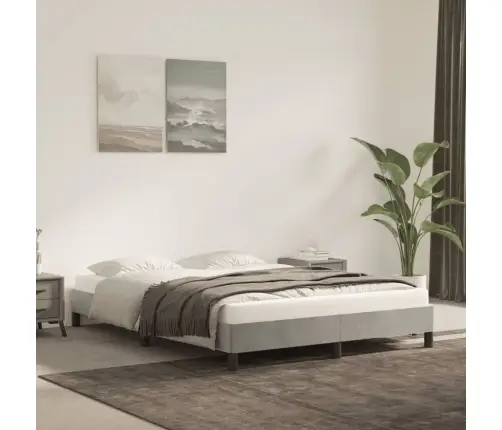 Lovos Rėmas Be Čiužinio, Šviesiai Pilkas, 140X190cm Aksomas