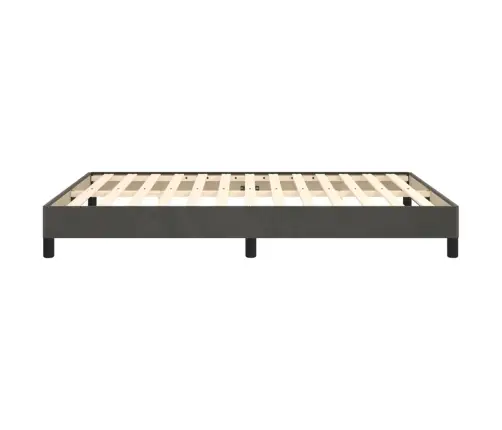 Gulta Bez Matrača, Tumši Pelēks, 140X190 Cm, Samts Vidaxl