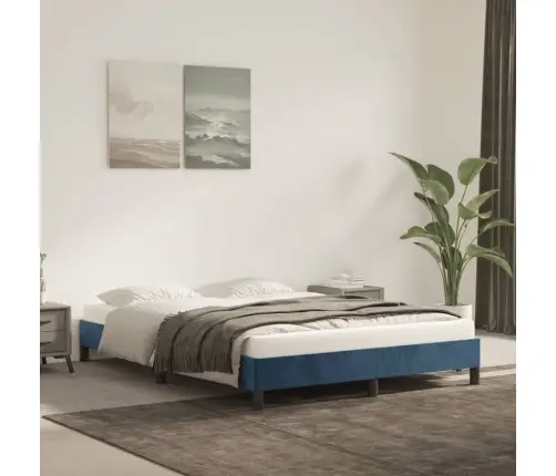 Voodiraam Ilma Madratsita Tumesinine 140X190 Cm Samet