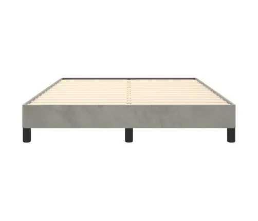 Gulta Bez Matrača, Gaiši Pelēks, 140X200 Cm, Samts Vidaxl