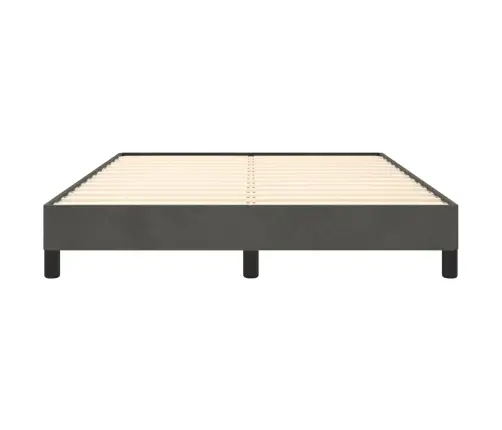 Gulta Bez Matrača, Tumši Pelēks, 140X200 Cm, Samts Vidaxl