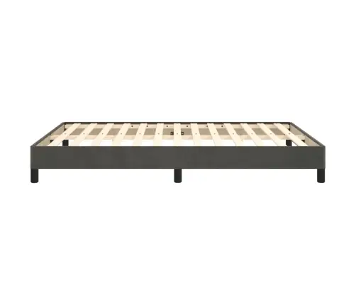 Gulta Bez Matrača, Tumši Pelēks, 140X200 Cm, Samts Vidaxl